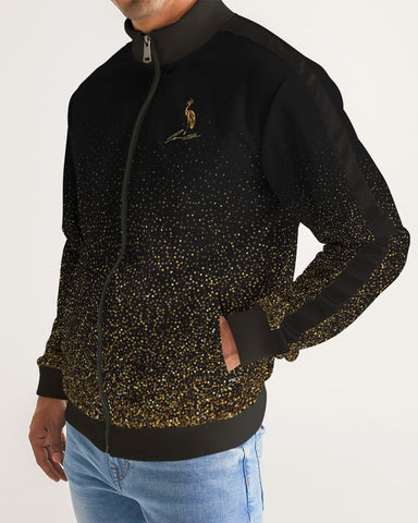 Men's Stripe-Sleeve Track Jacket Black-Gold