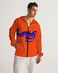 Orange flurs Men's Windbreaker