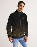 Men's Stripe-Sleeve Track Jacket Black-Gold