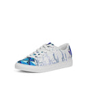 Women's Faux-Leather Sneaker LMG Blue-Cube