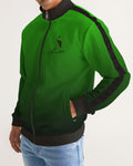 Desgraded Green-Black Men's Stripe-Sleeve Track Jacket LMG