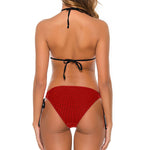 Two-piece Swimsuit Triangle Bikini RED&BLACK