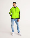 Fluorescent Men's Stripe-Sleeve Track Jacket