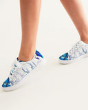 Women's Faux-Leather Sneaker LMG Blue-Cube