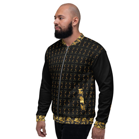 Chaqueta bomber unisex LMG, Arabic-Black&Gold