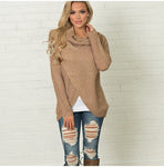 LMG..New Autumn Winter Women Long Sleeve Sweater Scarf Collar