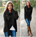 LMG..New Autumn Winter Women Long Sleeve Sweater Scarf Collar