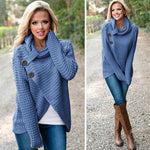 LMG..New Autumn Winter Women Long Sleeve Sweater Scarf Collar