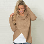 LMG..New Autumn Winter Women Long Sleeve Sweater Scarf Collar