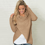 LMG..New Autumn Winter Women Long Sleeve Sweater Scarf Collar