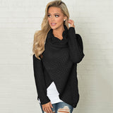 LMG..New Autumn Winter Women Long Sleeve Sweater Scarf Collar