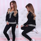 LMG New Premiere..Women Fashion V-neck Sweatshirt Set