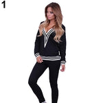 LMG New Premiere..Women Fashion V-neck Sweatshirt Set