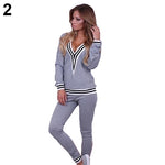 LMG New Premiere..Women Fashion V-neck Sweatshirt Set